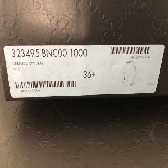 GUCCI Black Patent Vernice Crystal Buckle Bootie - Picture 9 of 9